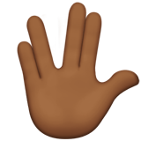 Рука с соединёнными пальцами (темно-коричневый тон)