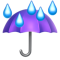 Зонтик с каплями дождя Эмоджи