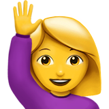 Женщина с поднятой рукой
