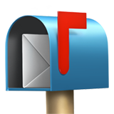 Открытый почтовый ящик с поднятым флажкгом