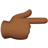 Указатель палец вправо (темно-коричневый тон)